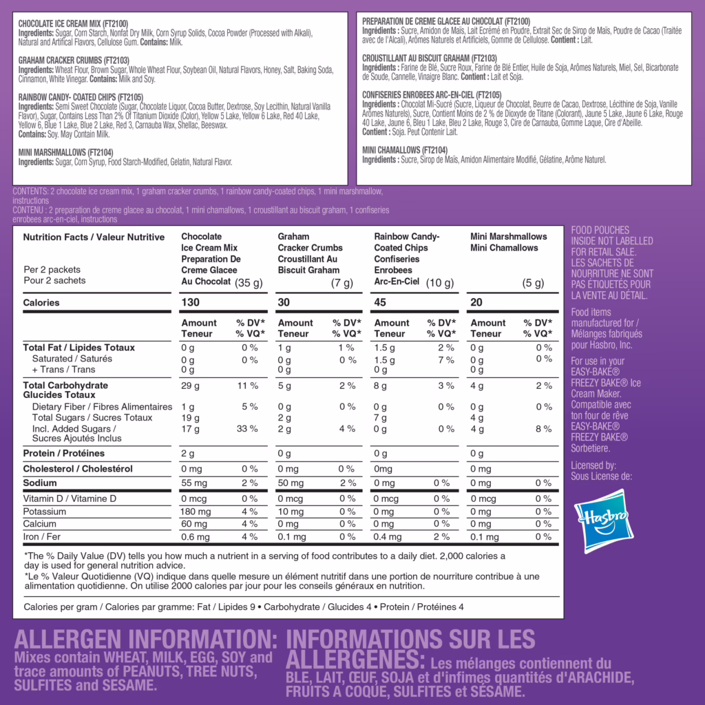 Freezy-Bake Chocolate Ice Cream Mix – S’mores and Rainbow Chip