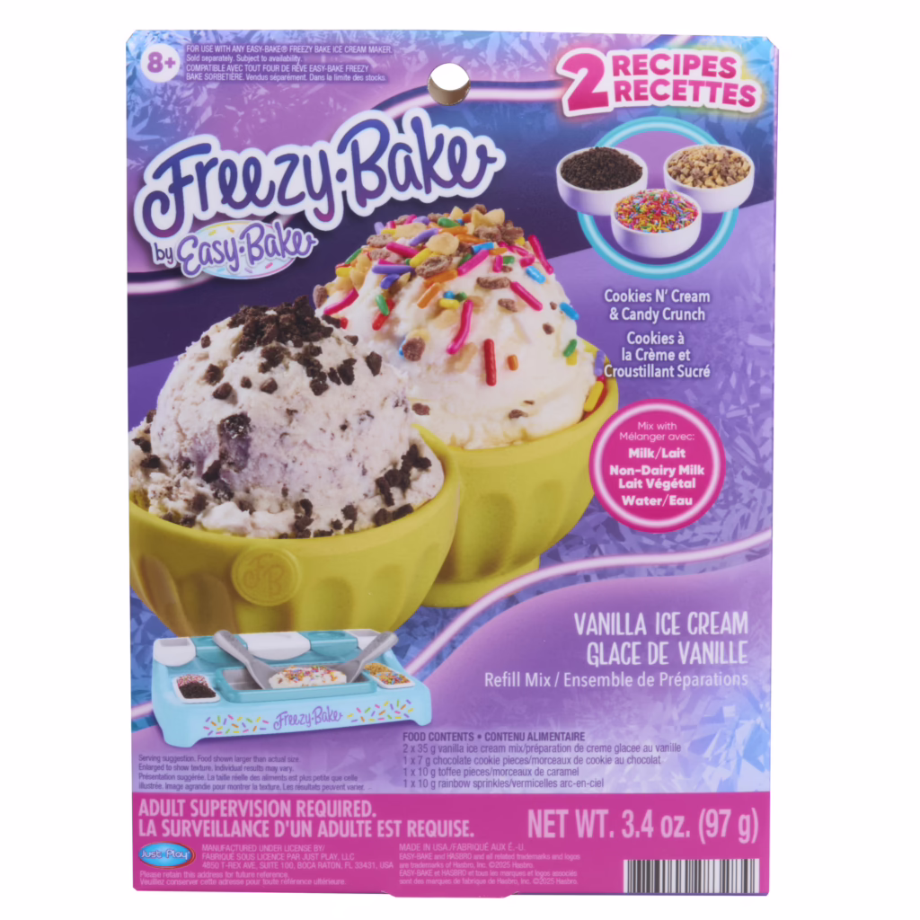 Freezy-Bake Vanilla Ice Cream Mix – Cookies ’N Cream and Candy Crunch