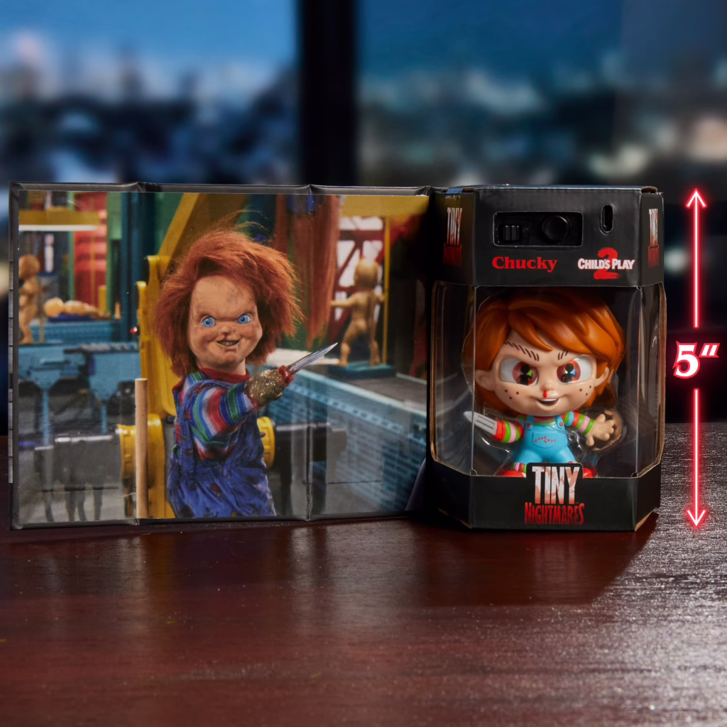 Tiny Nightmares Black Light Edition Collectible Chucky Figure